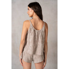Cotton Double Gauze Stripe BTN-UP Cami
