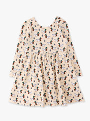 Girls Mallard Marsh Duck Knit Long Sleeve Twirl Dress