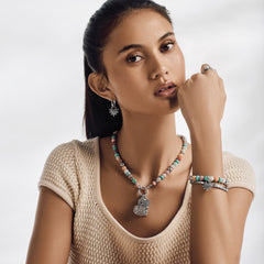 Pebble sweet hearts token charm necklace