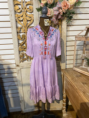 Flutter Sleeve Tiered Dress with slip