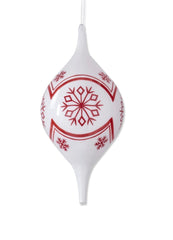 12.5” white and red snowflake orn