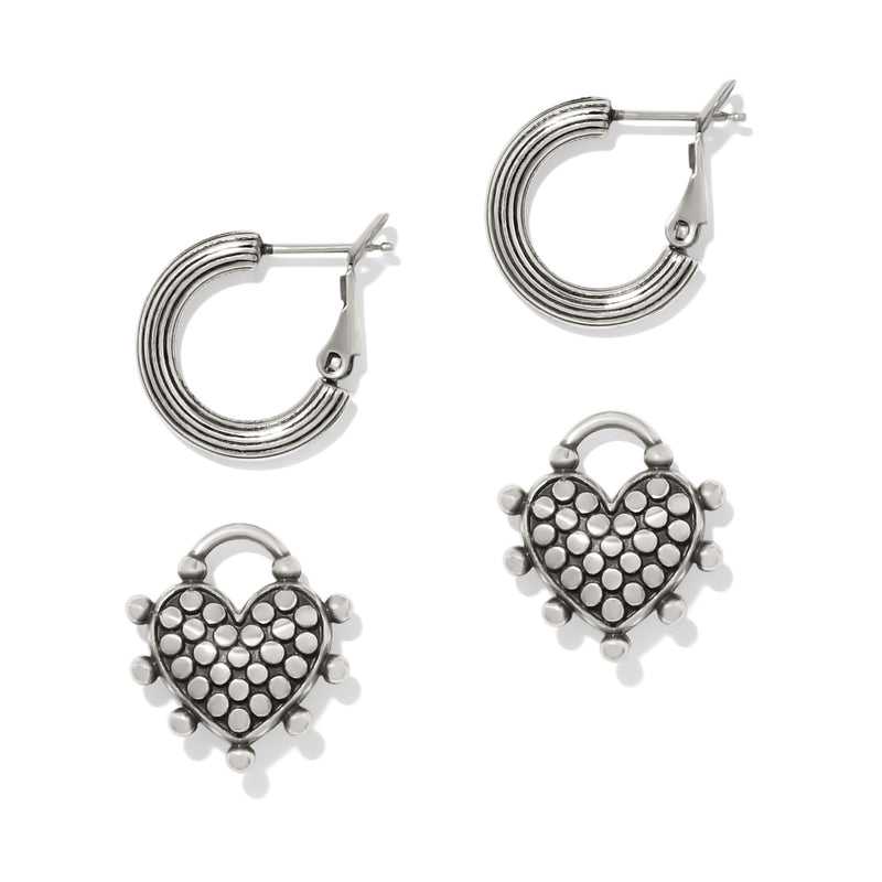 Pebble Sweet heart charm earring