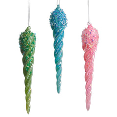 8.5” iced finial ornament