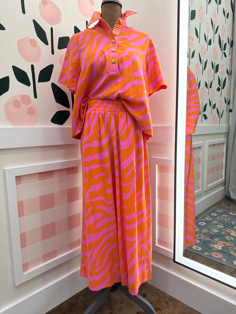Pull on crop pant-Tangrine