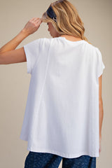 Short sleeve pleated top