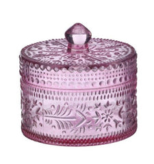 6.5” hobnail glass jar with lid