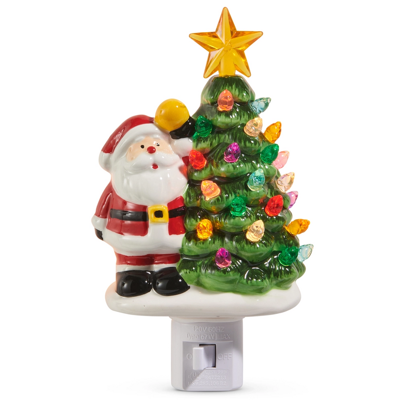 Santa with a tree nightlight
