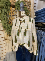 Metallic Plaid Tree top