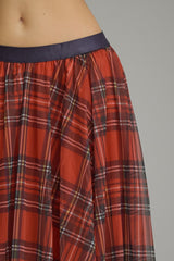 Red Plaid maxi skirt