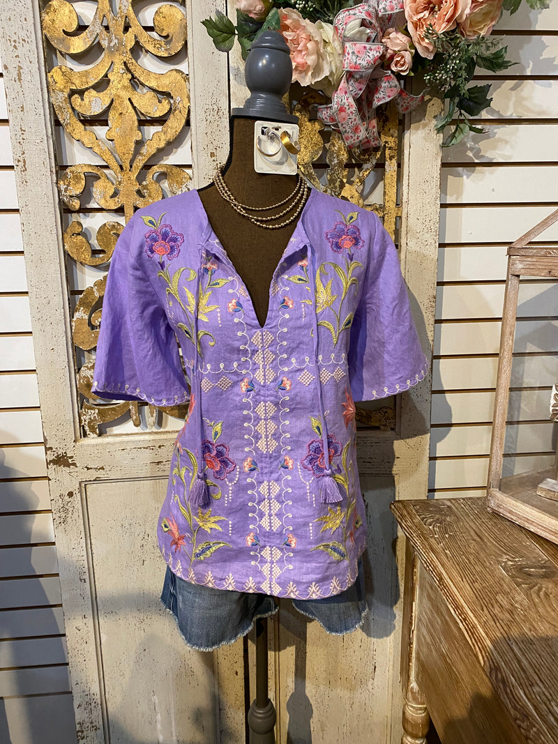 Ruffle sleeve field blouse- Calista