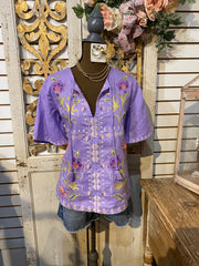 Ruffle sleeve field blouse- Calista