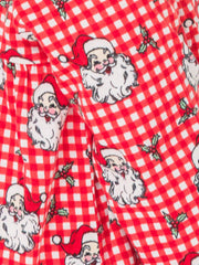SoftSnooze™ Girls Red Dear Santa Long Sleeve Ruffle Pajama Night Gown