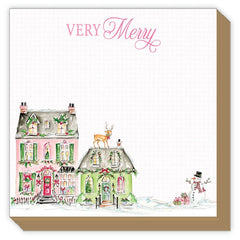 Very Merry Snow Village with Snowman Mini Luxe Notepad