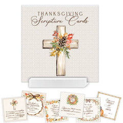 Brown Fall Foliage Scripture Cards Acrylic Block Stand