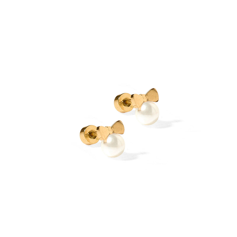 Screwback Stud Earrings - Heidi Pearl Bow