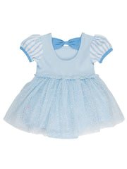 Baby Girls Glass Slipper Princess Short Sleeve Bow Twirl Romper