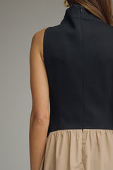 Mock neck drop wait dress