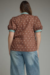 Polka dot button down shirt