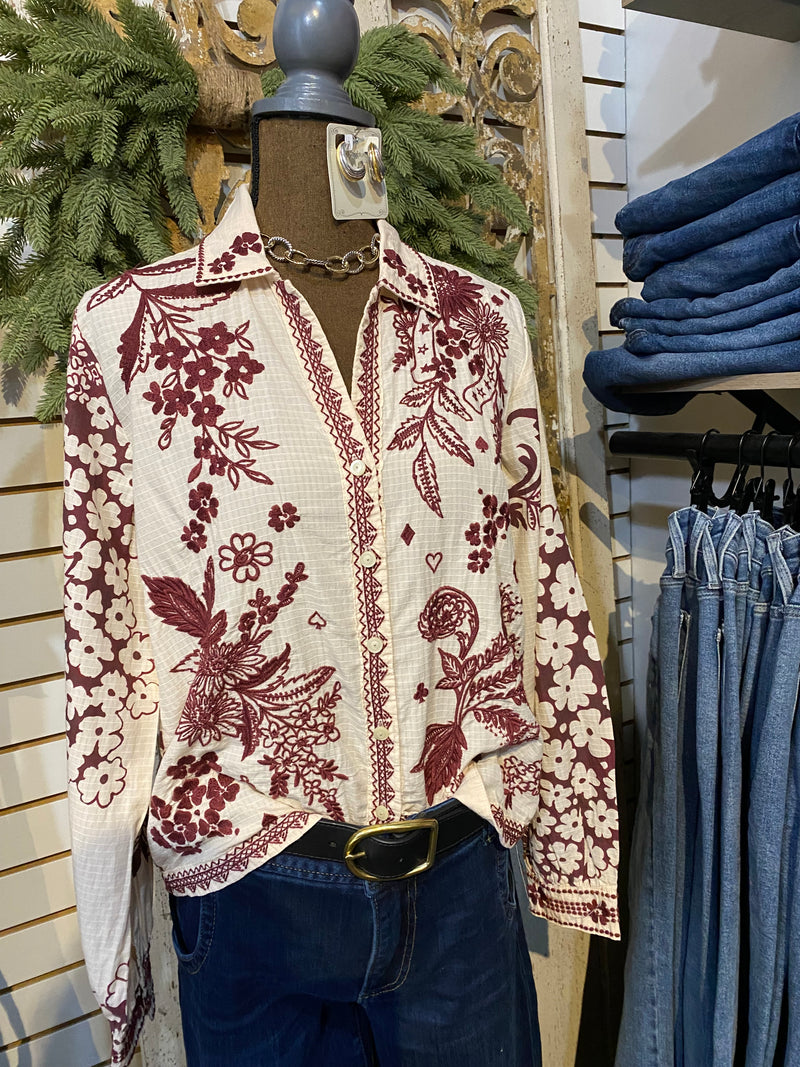 Aquijio open neck shirt