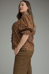 Leopard ruffle top