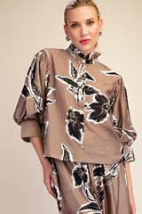 Taupe floral 2 piece set