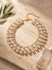 Penelope Layered Statement Necklace - Clear