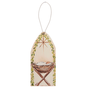 Jesus in a manger ornament