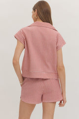 Red Gingham short set