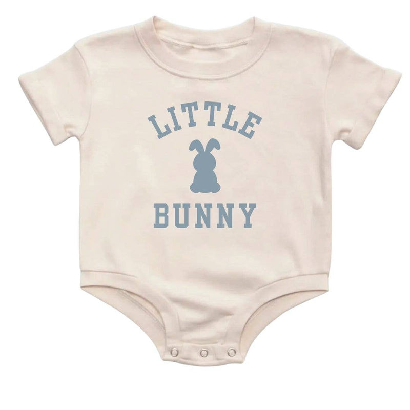 Little Bunny Steel Blue Easter Short Sleeve Romper