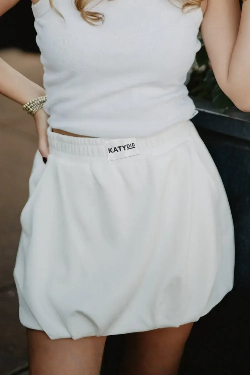 White Scuba Bubble Skirt