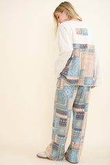 Washed Boho Bandana Patch Doily Terry Set