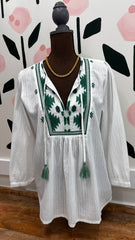 3/4 sleeve prairie blouse- Solange