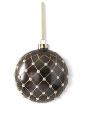 3.75”/ 4.75 chocolate brown with pearl ornament