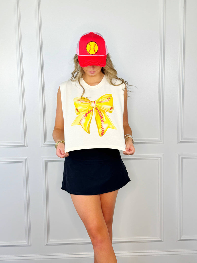 Softball Bow Muscle Tee