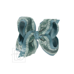Double Ruffle/ Grosgrain Layered Hair Bow: 4.5" Large