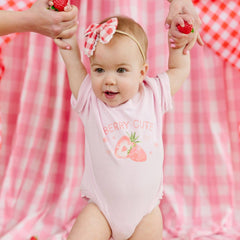 Red Gingham Bow Baby Headband - Kids Hair Accessories