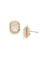 Octavia Scalloped Stud Earrings - White