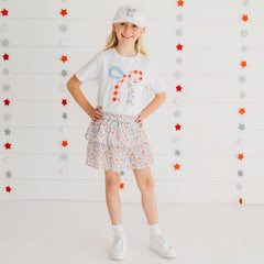 Patriotic Floral Skort
