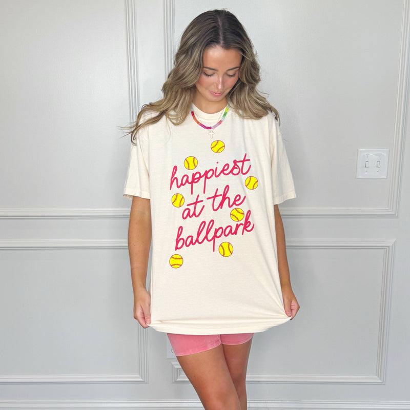 Happiest at the Ballpark Softball tee