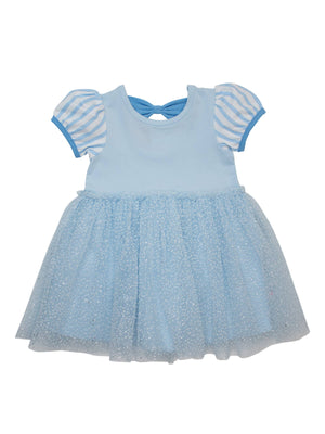 Girls Glass Slipper Princess Bow Twirl Dress Short Sleeve