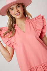 Raw Edge Washed Mini Dress