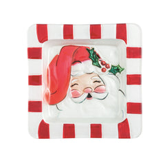 Glass Santa platter