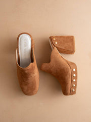 The Sierra | Caramel Platform Clog Mule