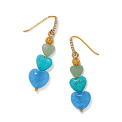 One heart multi french wire earring