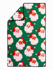 Santa Clause: Double-Sided Hand Towel: Green / Hand Towel (17 in x 27 in)
