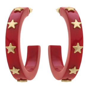 Liberty Star Resin Hoop Earrings