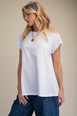 Short sleeve pleated top