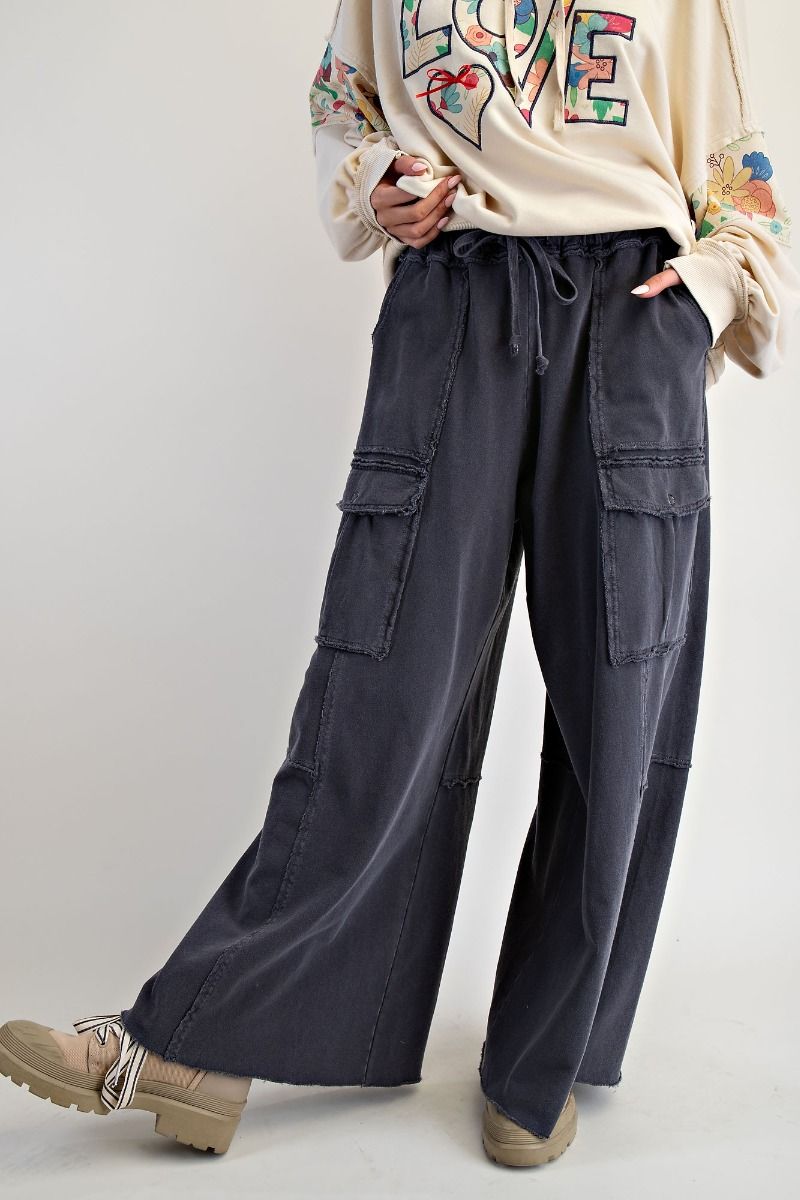 Mineral washed knit pant
