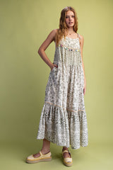 Printed linen dress