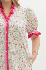 Cream Floral print dress